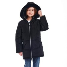 Andy & Evan Girls Back to School Quilted Parka Coat faux Fur Hood, S-XL