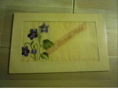 Embroidered card happy - embroidered,