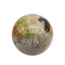 unique art 3-inch  pearl swirl ocean gemstone world globe paper weight