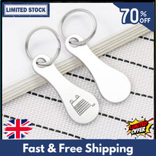 2Pcs Trolley Coin Keyring Reusable Supermarket Shopping Cart £1 Pound Token 2Pcs
