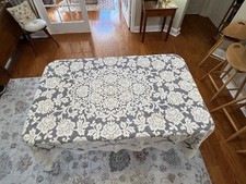 Vintage Crochet Christmas Tablecloth 84” X 70”.         #50