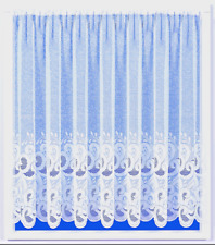 LILY THICK WHITE FLORAL LACE NET CURTAIN - SOLD BY WIDTH - PRIVACY- FREE POSTAGE