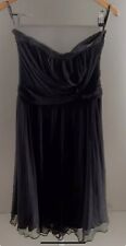 Spotlight by WAREHOUSE strapless 100% Silk Black  Cocktail Dress size 14 VGC