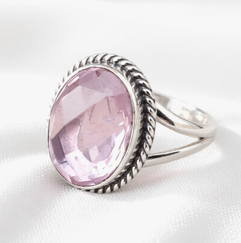 Pink kunzite gemstone handmade - pink,