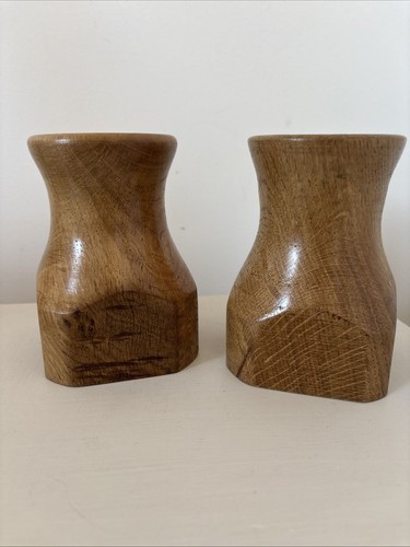 Hand turned wooden bud vases - wooden,