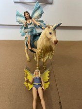 Schleich Bayala Fairy Eyela Riding On Golden Unicorn & Sera Figure