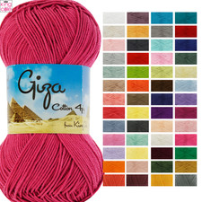 King Cole Giza 4 Ply 50g Cotton Egyptian Cotton Knitting Crochet Yarn