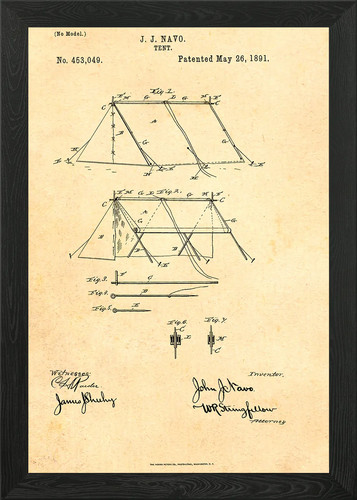 Retro camping tent - camping, patent