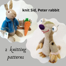 Toy Knitting patterns set of knit Sid, Peter rabbit Character collection