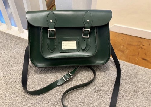 The leather satchel - leather,