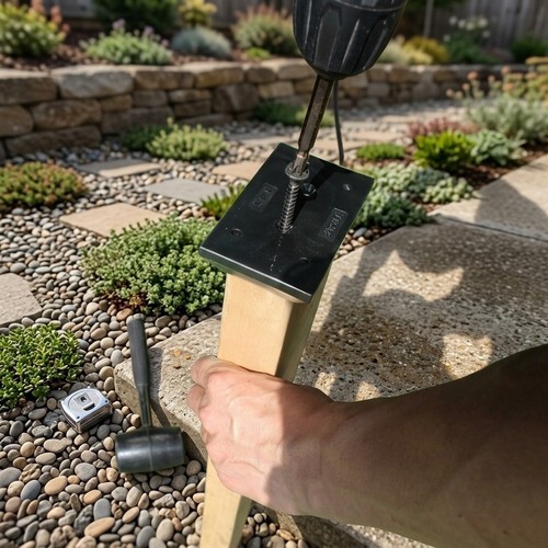 Wood fence post anchor - wood,