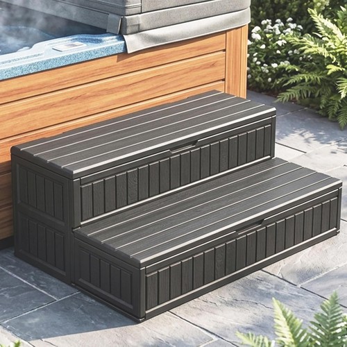 Hot tub steps with storage - hot,