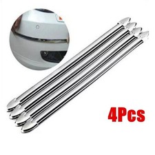 4x Auto Car Front Rear Bumper Chrome Corner Protector Guard Cover Sticker Silver
