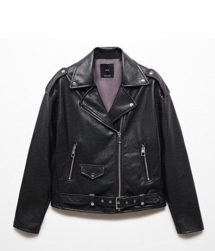 Mango leather effect biker - mango, leather-effect