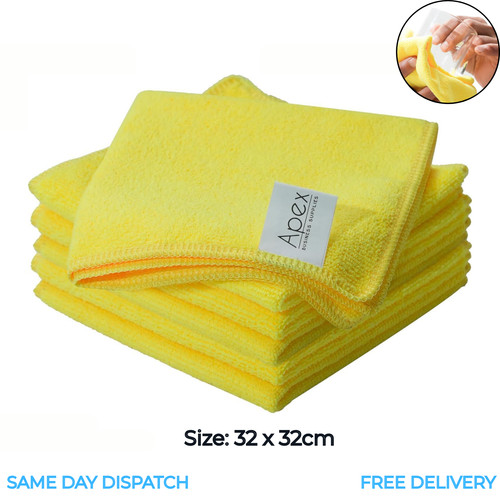 Yellow microfibre cloths - yellow,