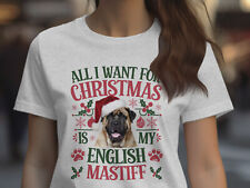 Xmas T Shirt Christmas TShirt English Mastiff Dog Xmas Tee Holiday Festive Top
