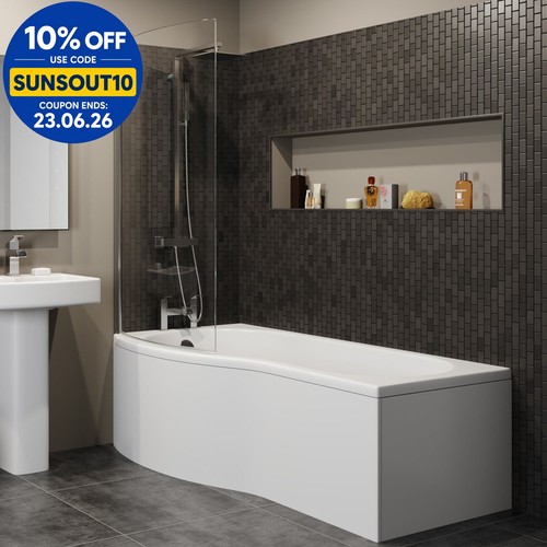 Bathroom shaped 1700mm - shaped,