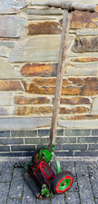 ANTIQUE LAWN MOWER RANSOMES IPSWICH CAST IRON PUSH ALONG WOODEN HANDLE - WORKING