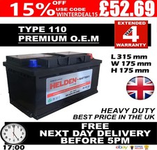 Type 110 Car Van Battery 12V