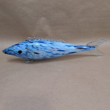 Vintage Romanian Glass Multi Coloured Hand Blown Fish Sculpture Figurine 14 " N 