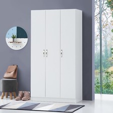 White 3 Door Wardrobe with