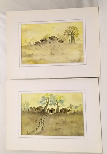 African watercolour paintings