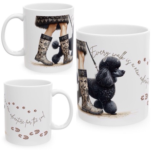 11oz ceramic poodle - poodle, dog