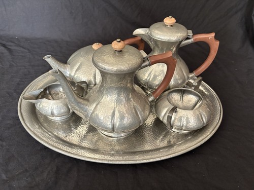 Antique tudric pewter tea - pewter,