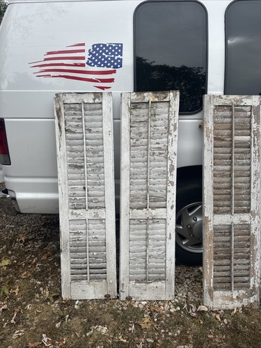 Vtg pair old wooden door - ,