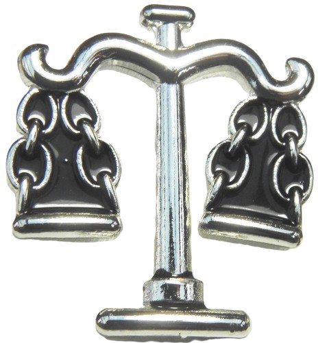 Scales justice pin badge jp - badge,