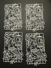 4 x Bird & cage & foliage, die cuts, intricate, organic, exotic, ready to  use.