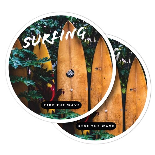 Vinyl stickers surfing - 2x,