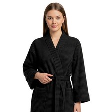 Luxury Black Waffle Bathrobe |