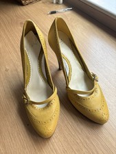 River Island Mustard Yellow Retro Heels UK 6 / EU 39
