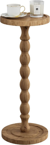 Wooden round side - wooden, table,
