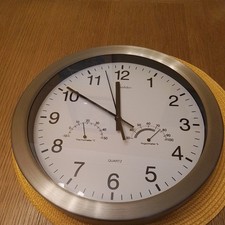 Youshiko Large Bold Quartz Metal Wall Clock  12'' Non Ticking Silent Sweeping 