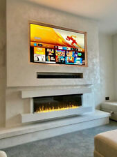 2025 60 INCH LED FLAMES WHITE MANTEL GLASS TRUFLAME™  WALL MOUNTED ELECTRIC FIRE