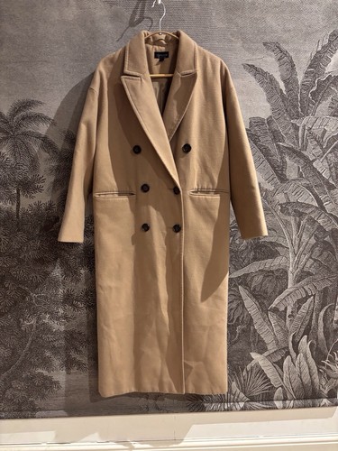 Beige topshop coat long - coat, jacket