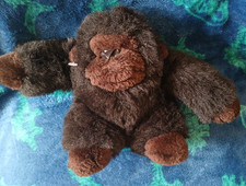 Vintage PMS Brown Gorilla Chimp Monkey Soft Toy Plush Retro 7 Inch