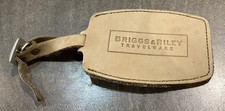 Briggs & Riley Luggage Tag Tan Leather ID Tag Bag Identification