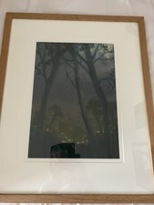 Framed watercolour painting of