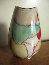Bay Keramik Germany Retro Abstract Vase Bodo Mans, Yellow Green Red Brown 1960s