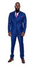 Mens Blue Suit 3 Piece Wedding