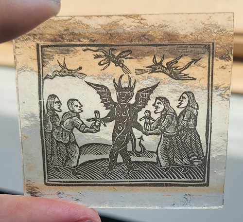Stained glass witches devil - stained,