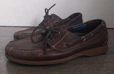 MENS ROCKPORT BOAT DECK SHOES BROWN LEATHER UK 7 wide fit