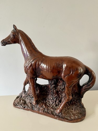 Carved stone horse sculpture - stone,