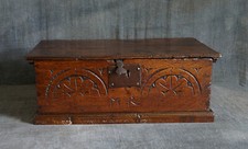 Antique Oak Bible Box - Carved
