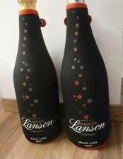 Lanson Champagne Bottle Cover x2 Insulated Jacket Neoprene Black
