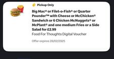 2x £2.99 McDonalds Medium Meal Vouchers