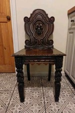 Antique Gothic Style Chair Carved Detail